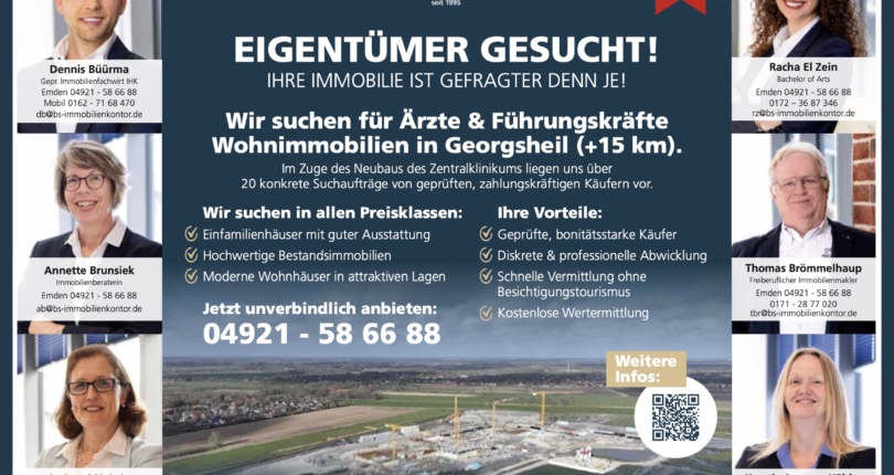 Eigentümer im Umkreis Georgsheil gesucht – starke Nachfrage durch Klinikneubau